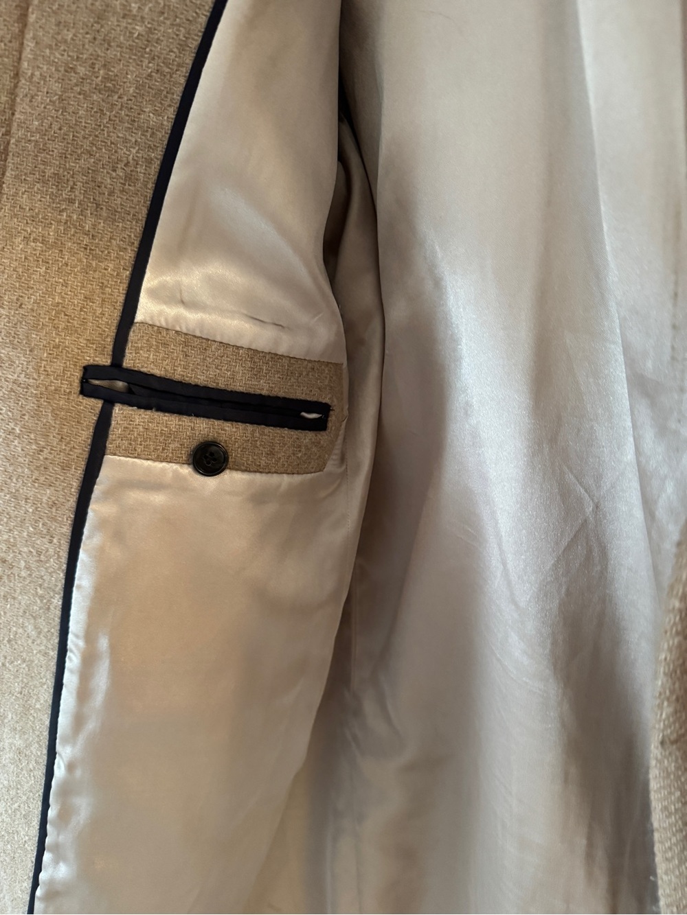 J. Crew Women's Tan Wool-Blend Pea Coat with Zip Front - Picture 4 of 4